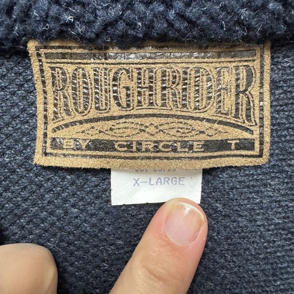 Vintage Roughrider Circle T Fleece Vest Western Horses USA Cowboy X-Large - Picture 2 of 7